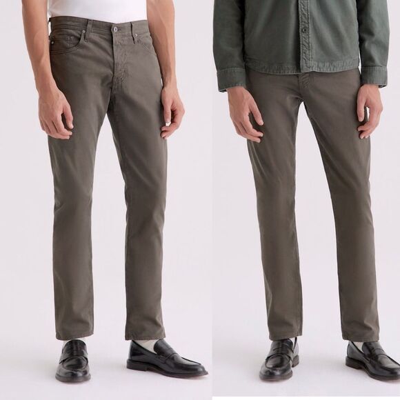 Adriano Goldschmied AG Everett SUD SUEDED Slim Straight Jeans gray brown 33x32 - Picture 1 of 10